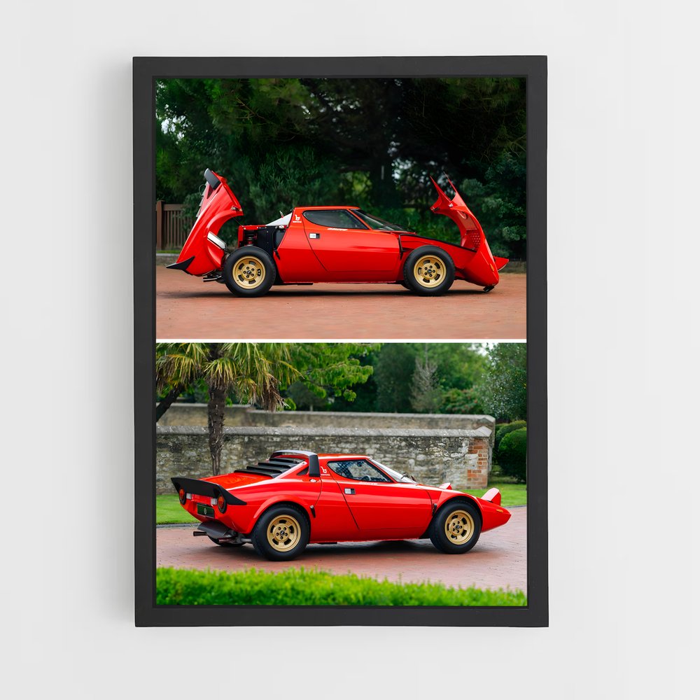 Poster Stratos Rouge – affiche Lancia (vue 2)